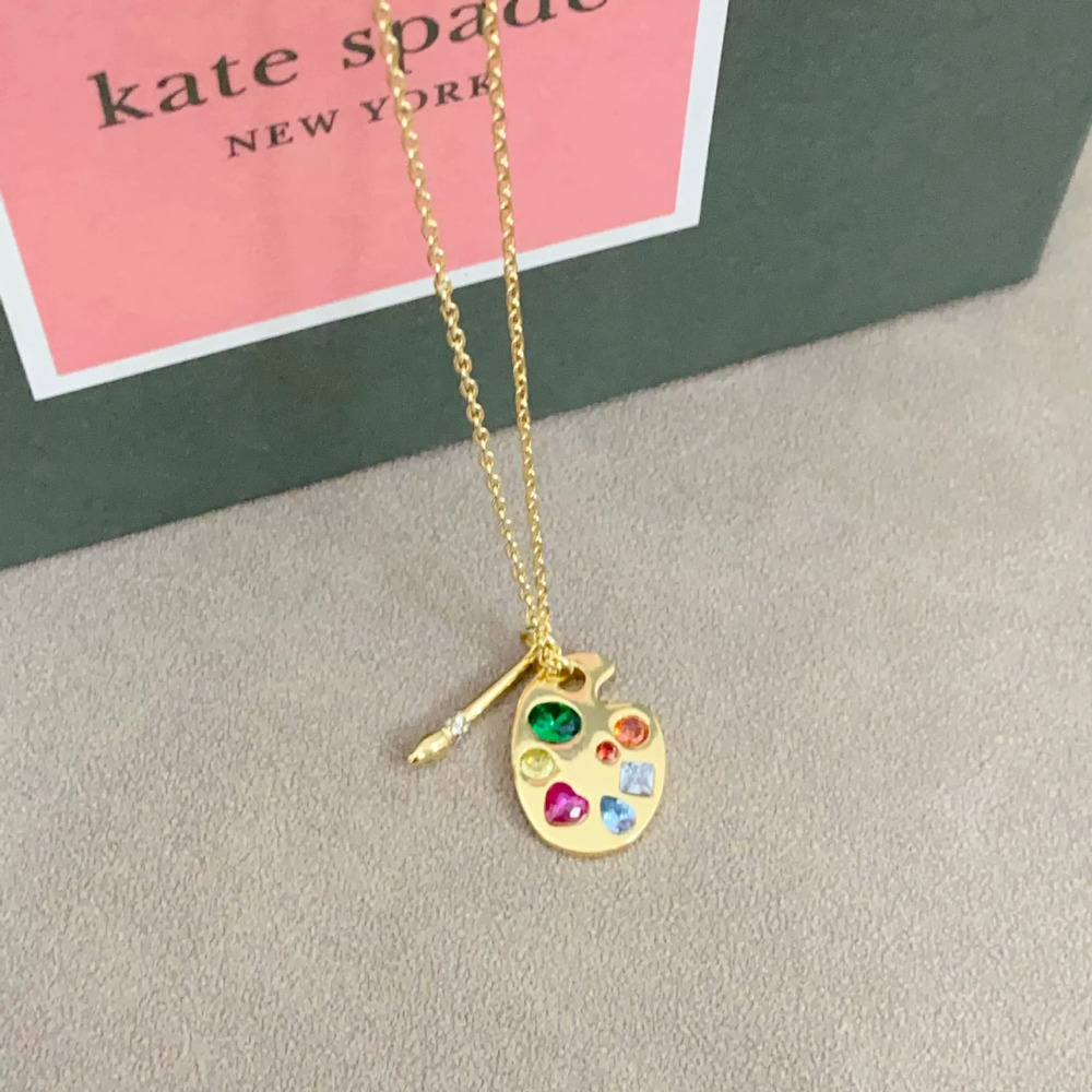 kate spade Paintbrush Palette Necklace Vintage Artistic